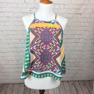 Gianni Bini *Aztec Print* Swing Cropped Tank Top